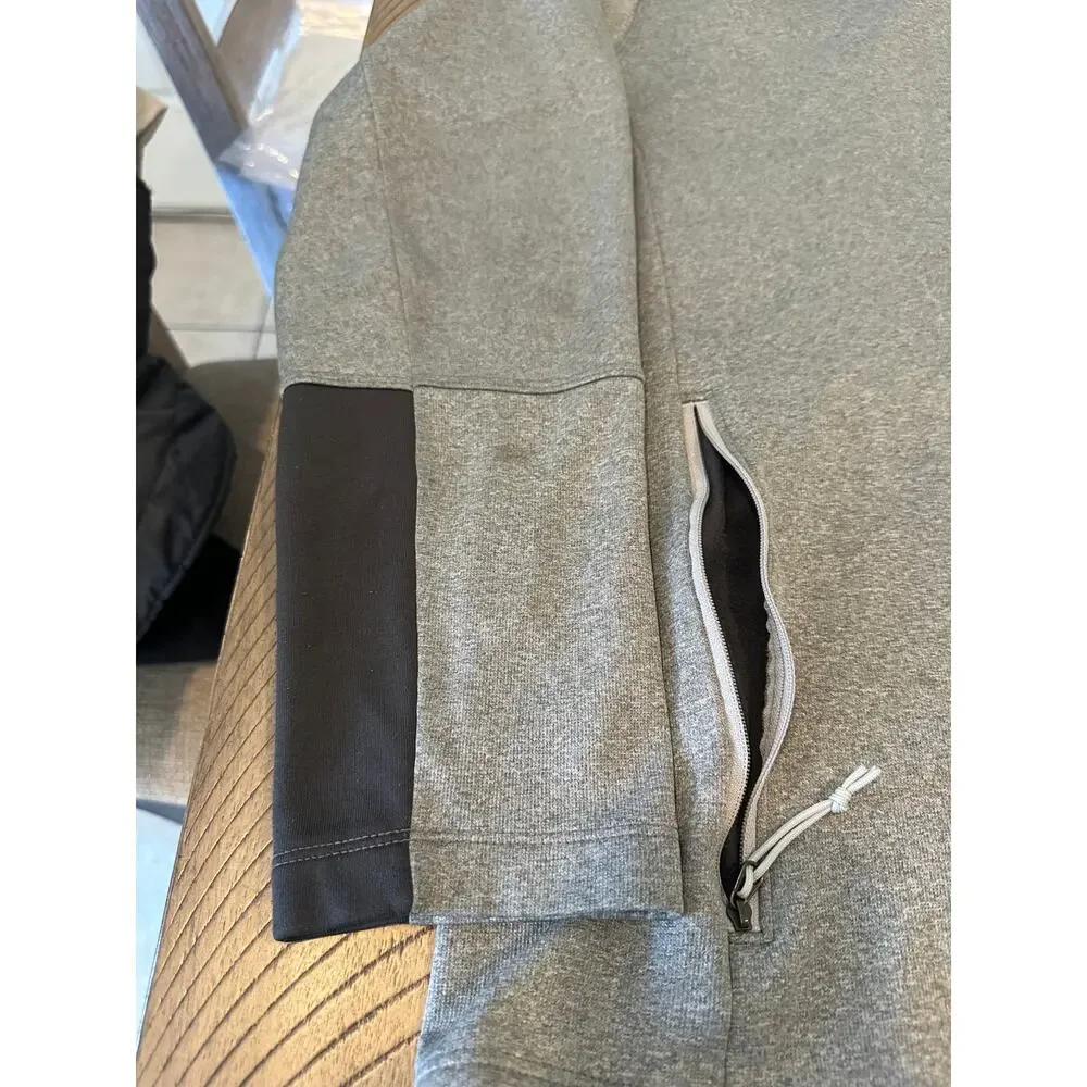 The North Face Men's Gray Full Zip Hooded Fleece Jacket XL Defects